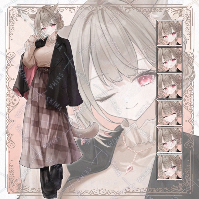 Image of Cat-Eared Girl: 6 Expressions