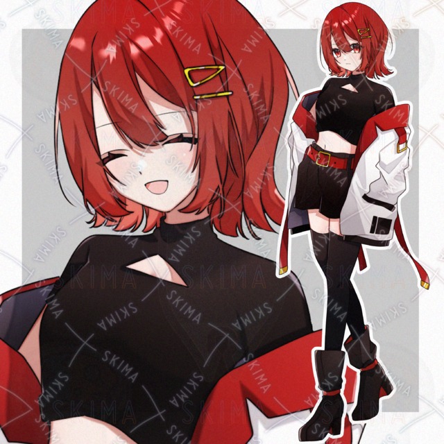 アニメスタイル 赤髪 女性キャラクター キャラ販売 by 熊沢さわ ｜ SKIMA