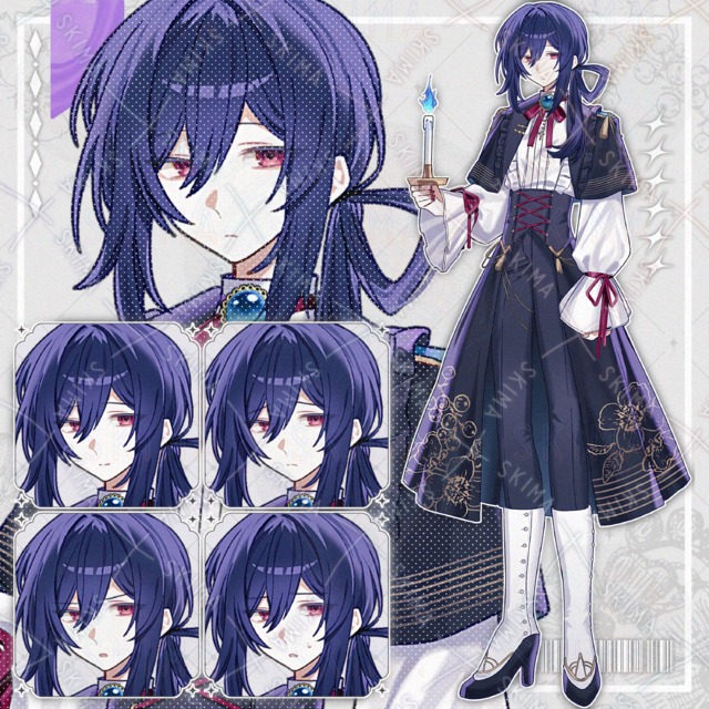 【表情5種】ロウソクを持った青年