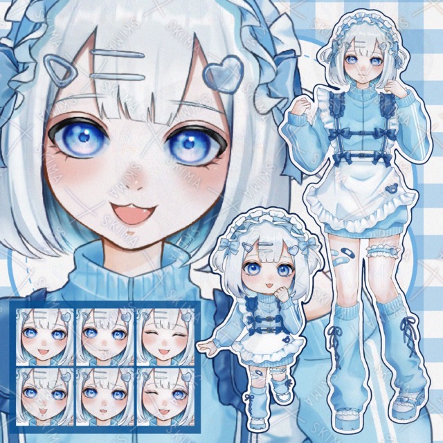Image of Light Blue Jersey Outfit with Mini Character Figure