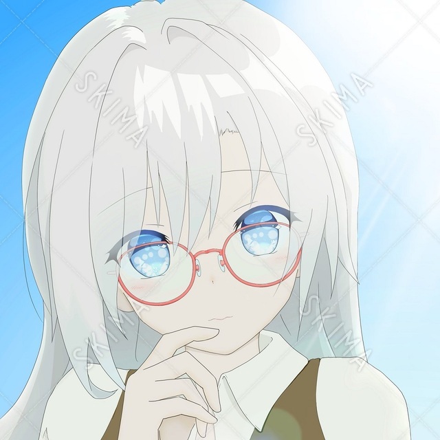 ＳＮＳアイコン 白髪メガネ碧眼