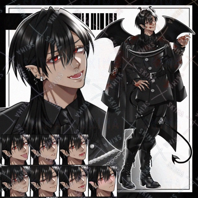 ★【立ち絵】褐色/黒髪男性キャラ【表情9種】