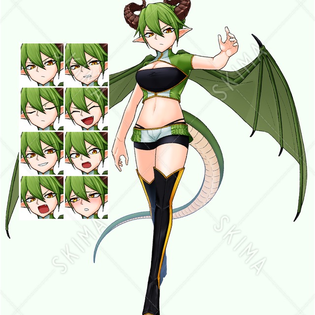 ドラゴン娘（緑）