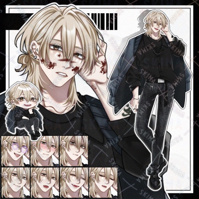 【立ち絵】+ﾐﾆｷｬﾗ/金髪男性ｷｬﾗ【表情9種】