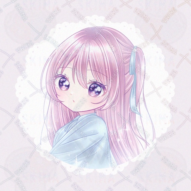 SNSアイコンイラスト 女の子 ピンク髪