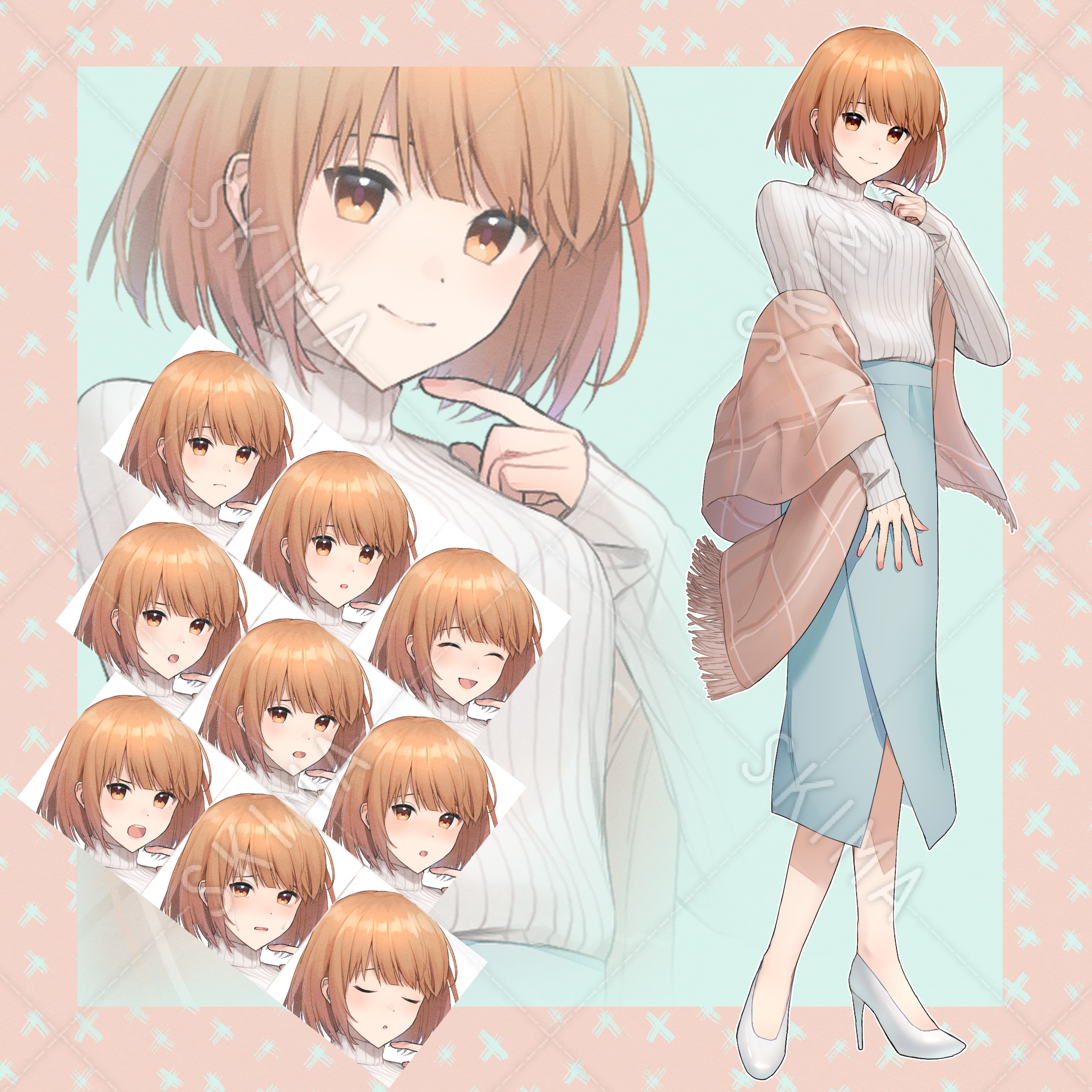 表情10種 ほんわかした女性 スキマ スキルのオーダーメイドマーケット Skima