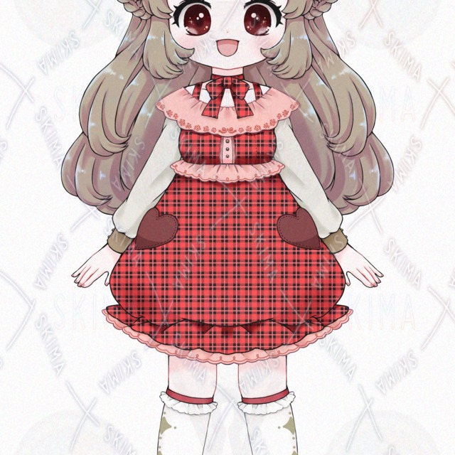 Image 2 of Girl in a Checkered Skirt (10 Expressions)