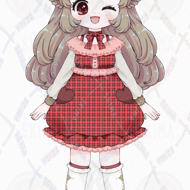 Image 3 of Girl in a Checkered Skirt (10 Expressions)