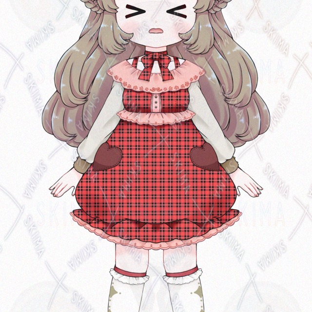 Image 10 of Girl in a Checkered Skirt (10 Expressions)