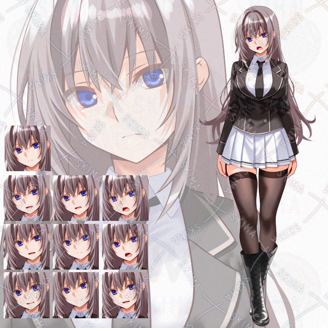 【表情10種】ミニスカブーツ少女