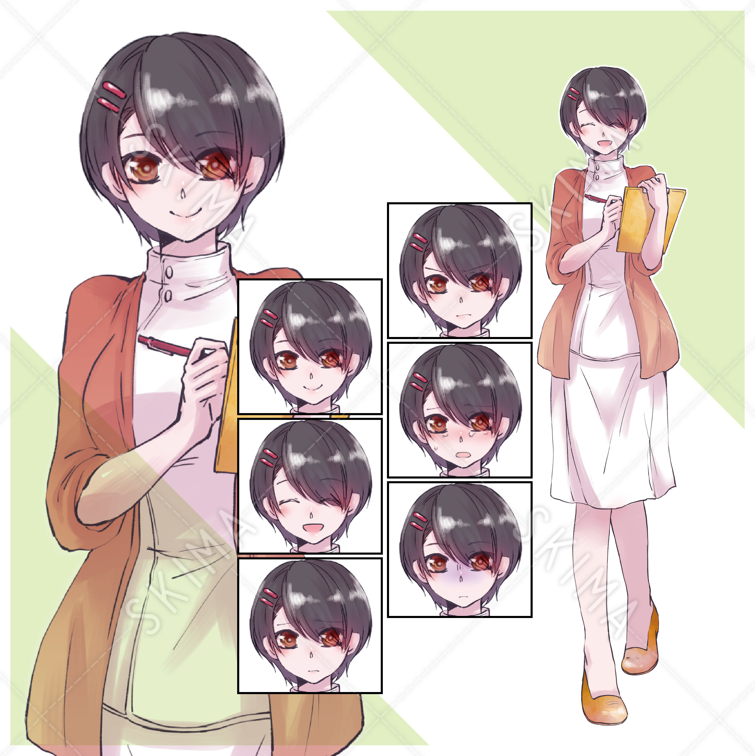 表情差分6種 看護師の女性立ち絵 スキマ スキルのオーダーメイドマーケット Skima