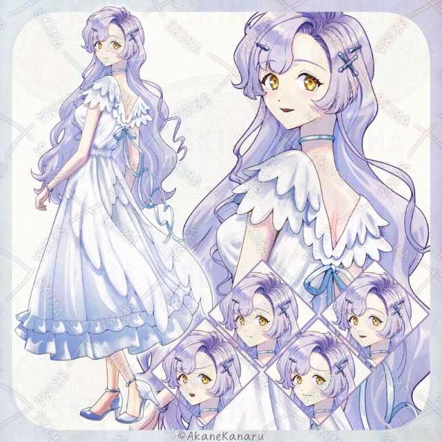 【Adopt】天使モチーフの女性【表情差分４種】