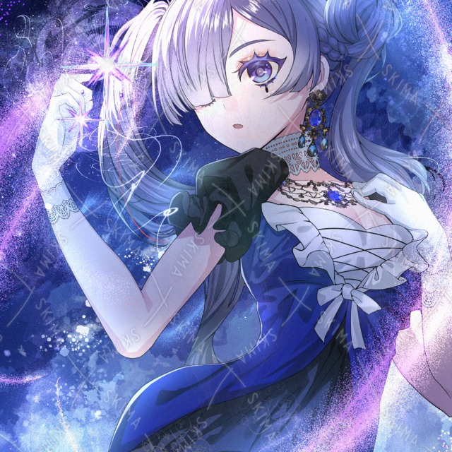 【一枚絵】星の魔法使い｜銀髪ゴシックロリータ 商用利用可