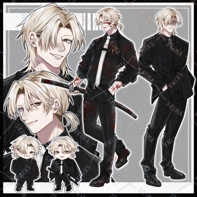 【立ち絵】＋ﾐﾆｷｬﾗ2種/ｽｰﾂ2種/男性ｷｬﾗ【表情各4種】