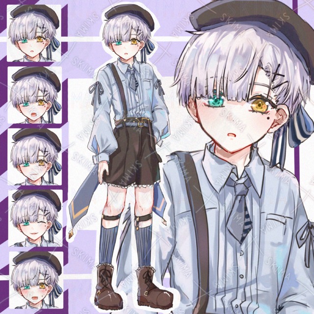 白髪オッドアイの男の子