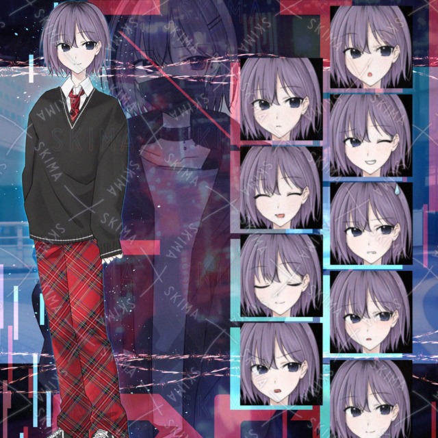 【衣装差分有】紫髪の男の子