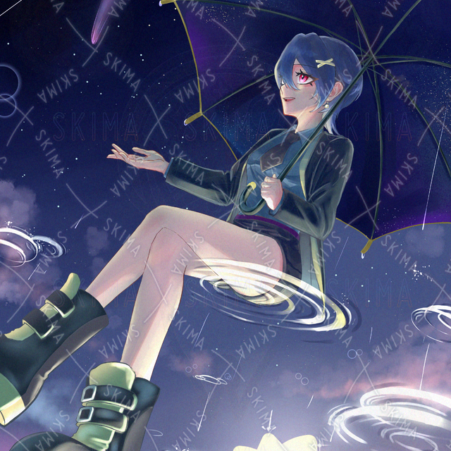 【1枚絵/既製品】星の雨と少女