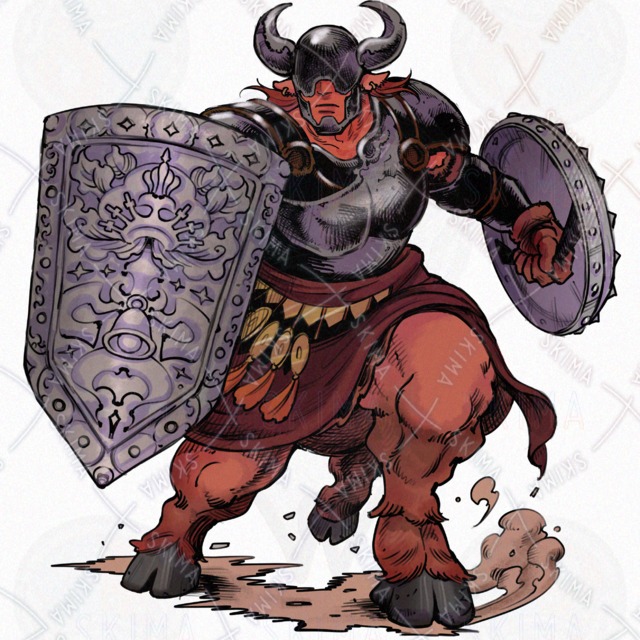 Image 3 of Armed Minotaur Non-Human Character Art