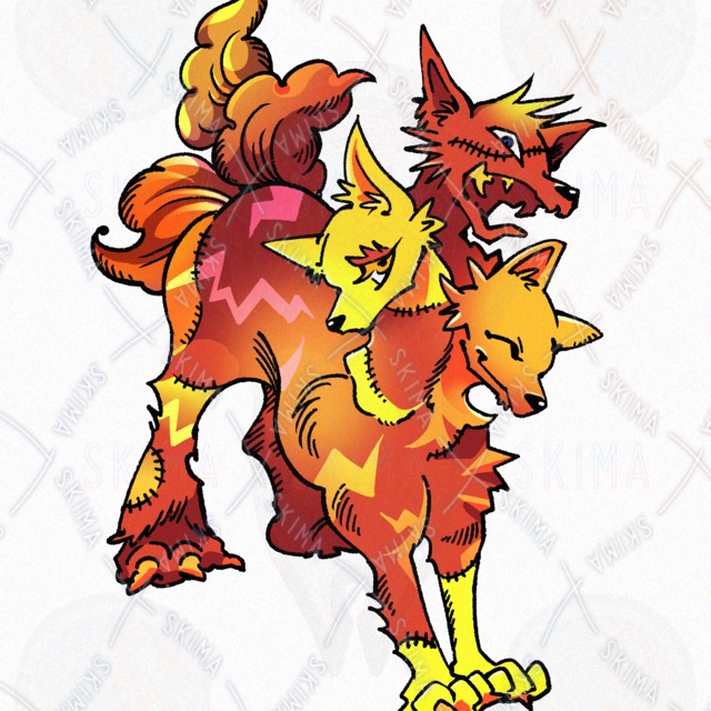 Image 3 of Three-Colored Cerberus Monster Sprite