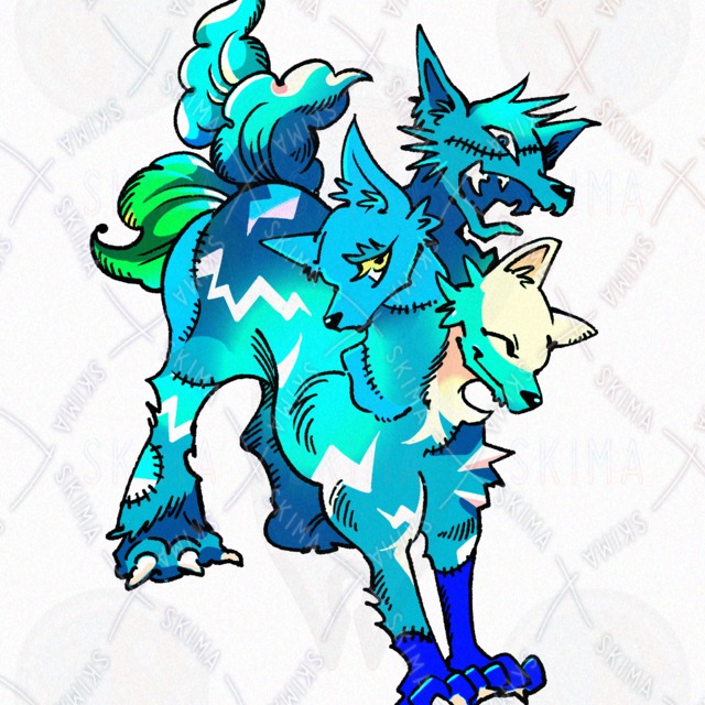 Image 4 of Three-Colored Cerberus Monster Sprite
