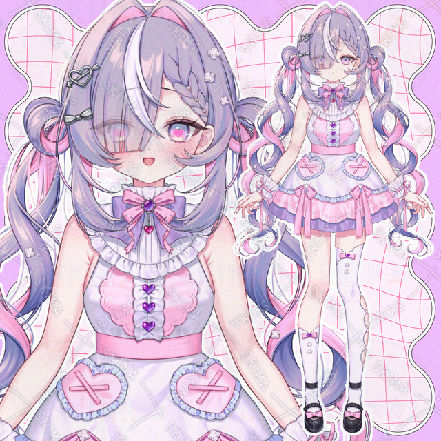 リボンツインテールの女の子【表情差分7種】