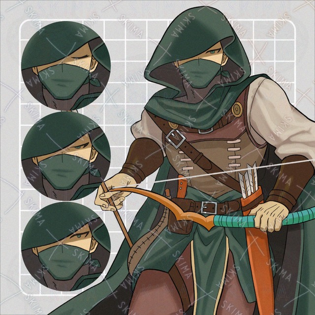 Image of Archer Ranger: Full-Body Standing Illustration + 5 Expressions