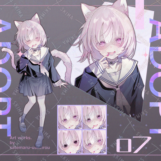 ヤンデレ不穏な猫耳少女／表情差分１０種