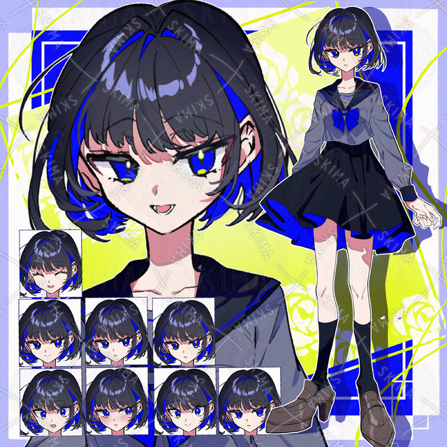 Image of Girl in a Blue Sailor Uniform