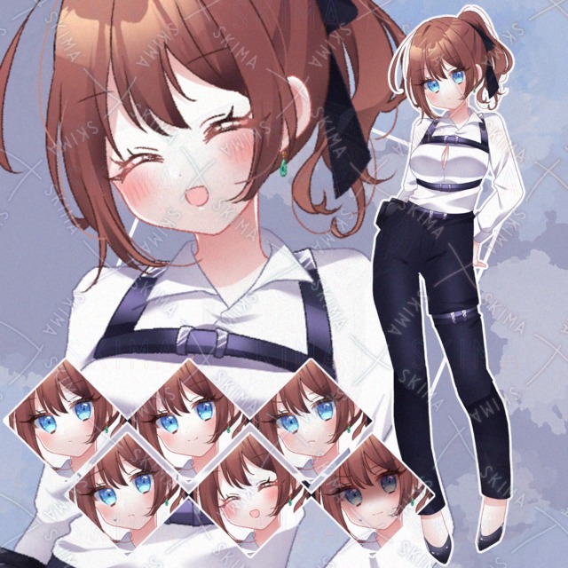 Image of Belted Suit Ponytail Girl