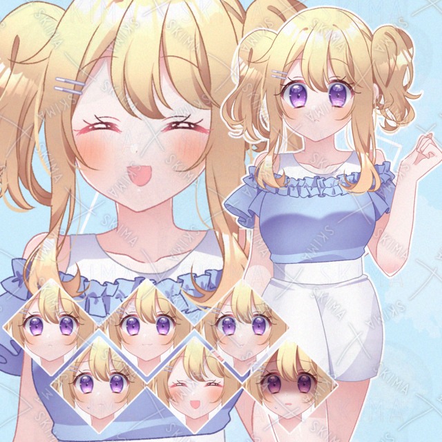 Image of Twin-Tailed Girl Summer Outfit