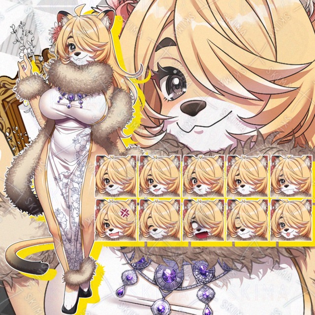 Image of Soft-Body Kemono Sister with Moving Stray Hair—10 Expressions