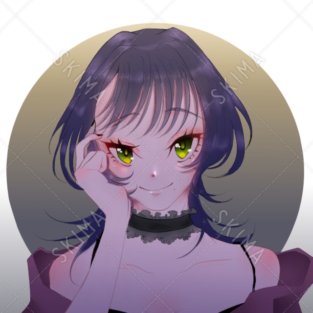 【SNS用アイコン】シースルーバングの女性・女の子