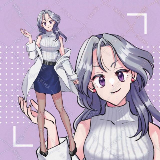 Image of Woman in White Coat – Doctor with Long Hair, 5 Confident Expressions
