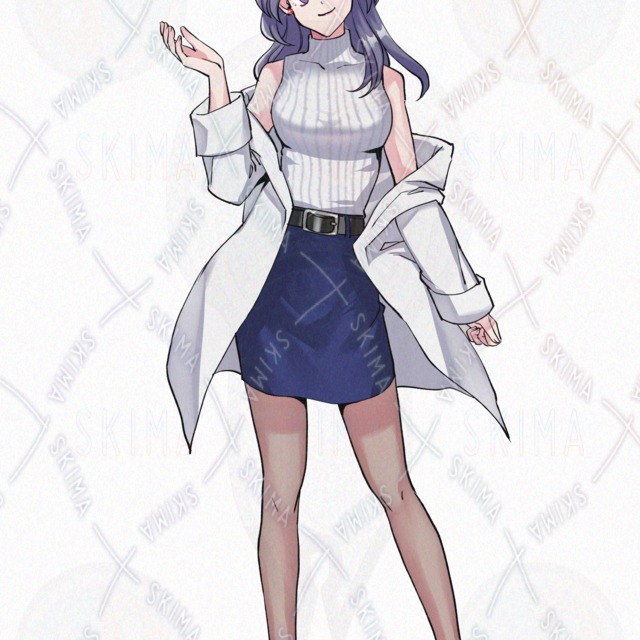 白衣女性/医者/医師/ロングヘア/強気【表情５種】の商品画像2枚目