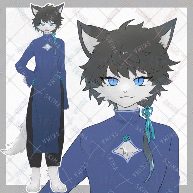 中華服の獣人くん【表情8種類】