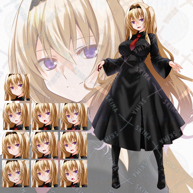 【表情10種】黒ずくめ少女
