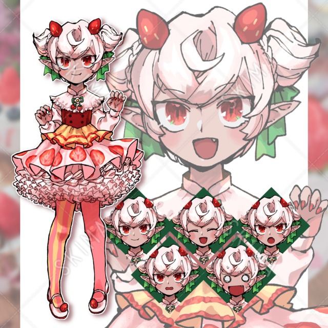 ショートケーキモチーフ女の子【表情6種】