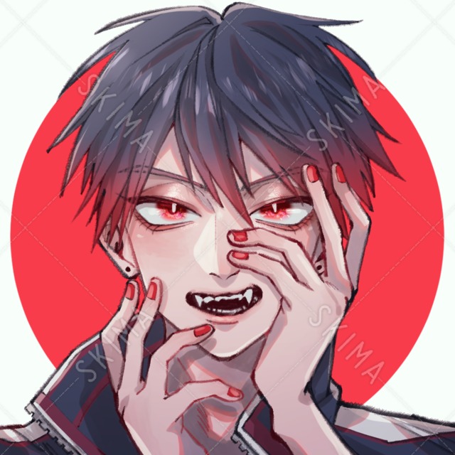 SNS用アイコン 赤いマニキュアの男の子