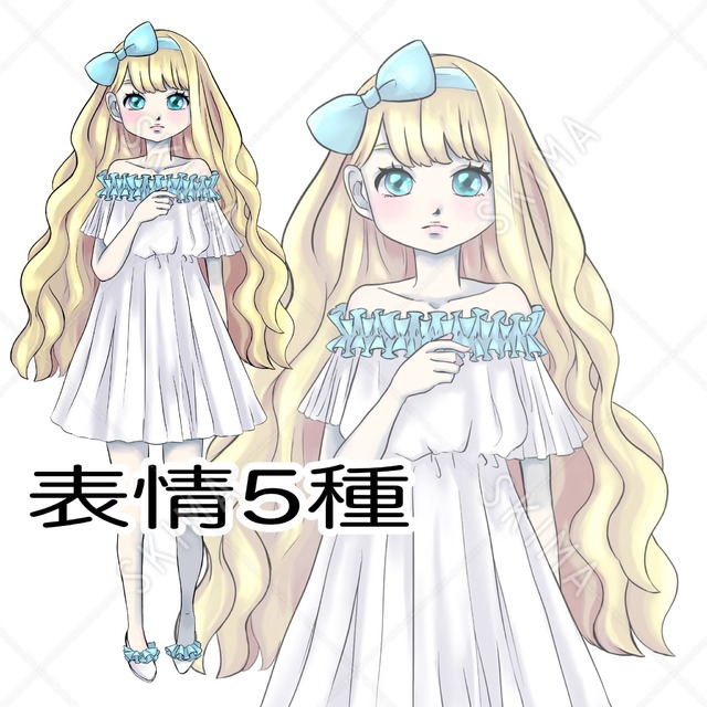 金髪の女の子/表情5種