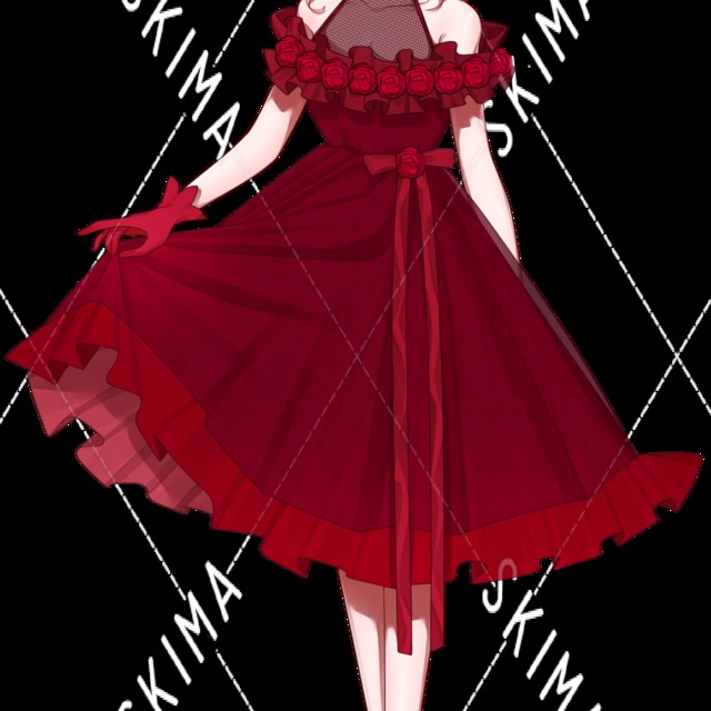 赤薔薇ドレスの子 表情10種 スキマ スキルのオーダーメイドマーケット Skima
