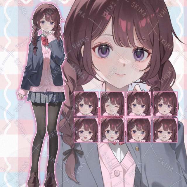 【表情8種】萌え袖の女の子