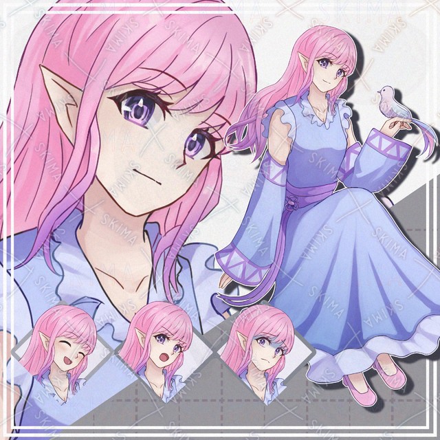 【表情10種】エルフの女の子【立ち絵】