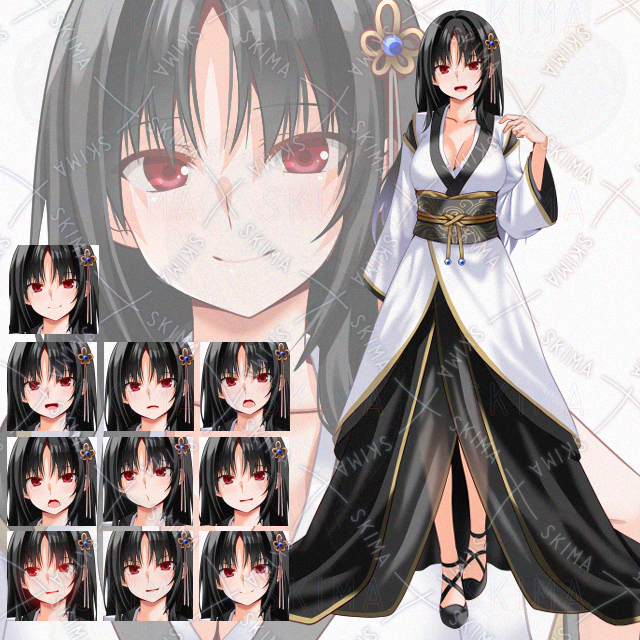 【表情10種】黒髪少女