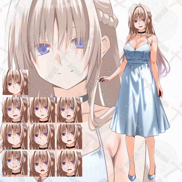 【表情10種】ワンピース少女