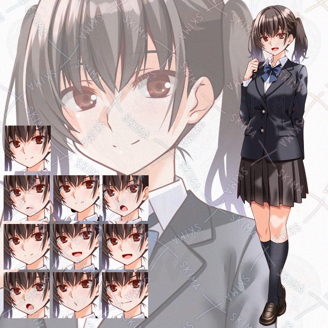 【表情10種】ツインテ制服少女