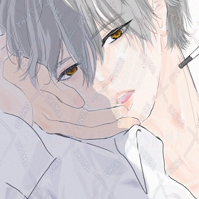 一枚絵　儚げな男性