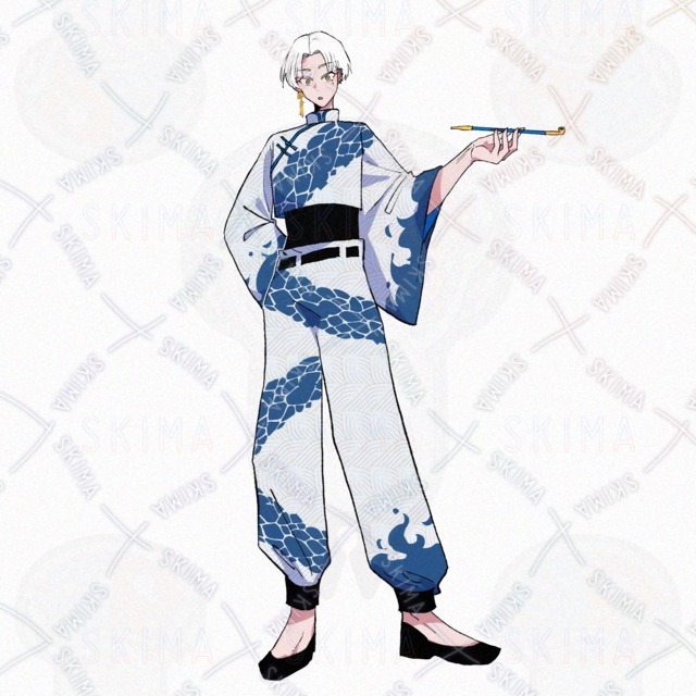 Chinese-Style Male Standing Illustration with 4 Expressions 的商品圖片第 4 張