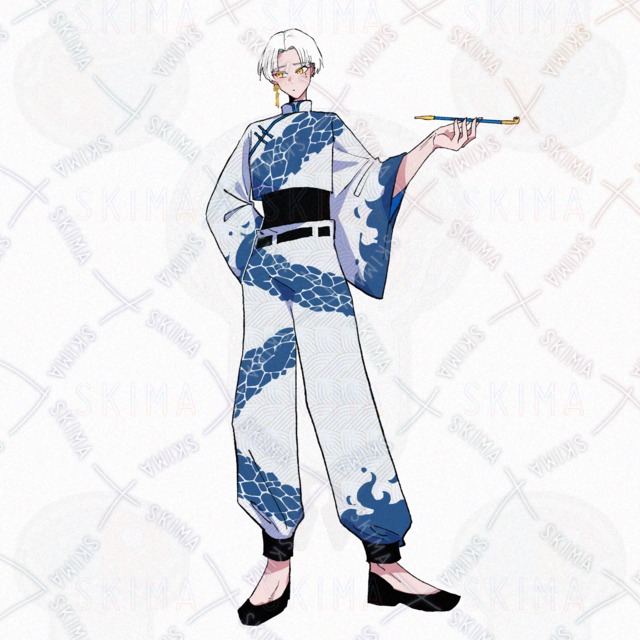 Chinese-Style Male Standing Illustration with 4 Expressions 的商品圖片第 6 張