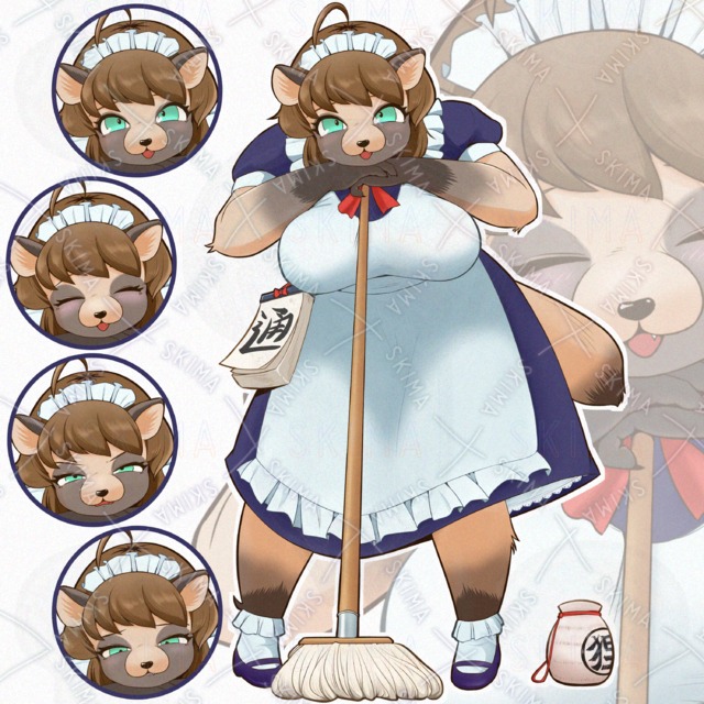 ケモノ系メイド｜TRPG・配信・ゲーム用【表情差分あり】