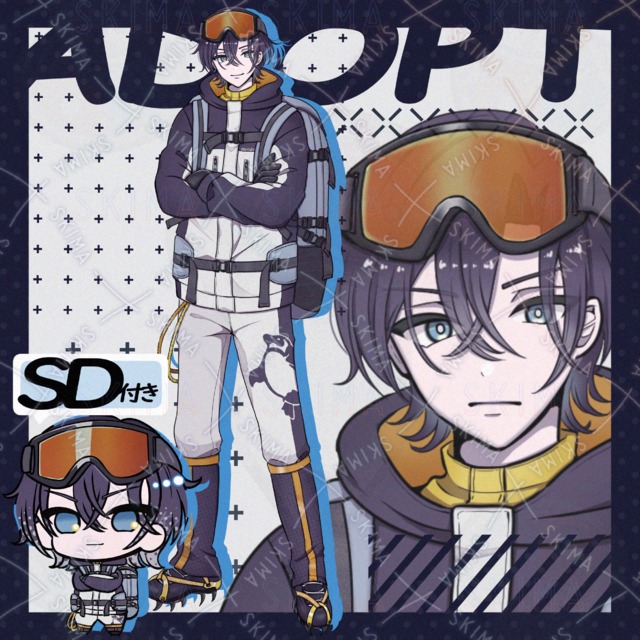 登山服/ペンギンモチーフ/男性【表情9種類+SD】